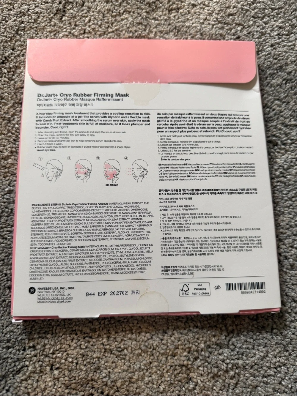 Dr. Jart+ Cryo Rubber Firming Pink Cooling Mask